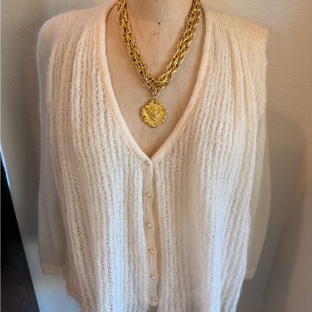 Vintage Cream Mohair Cardigan